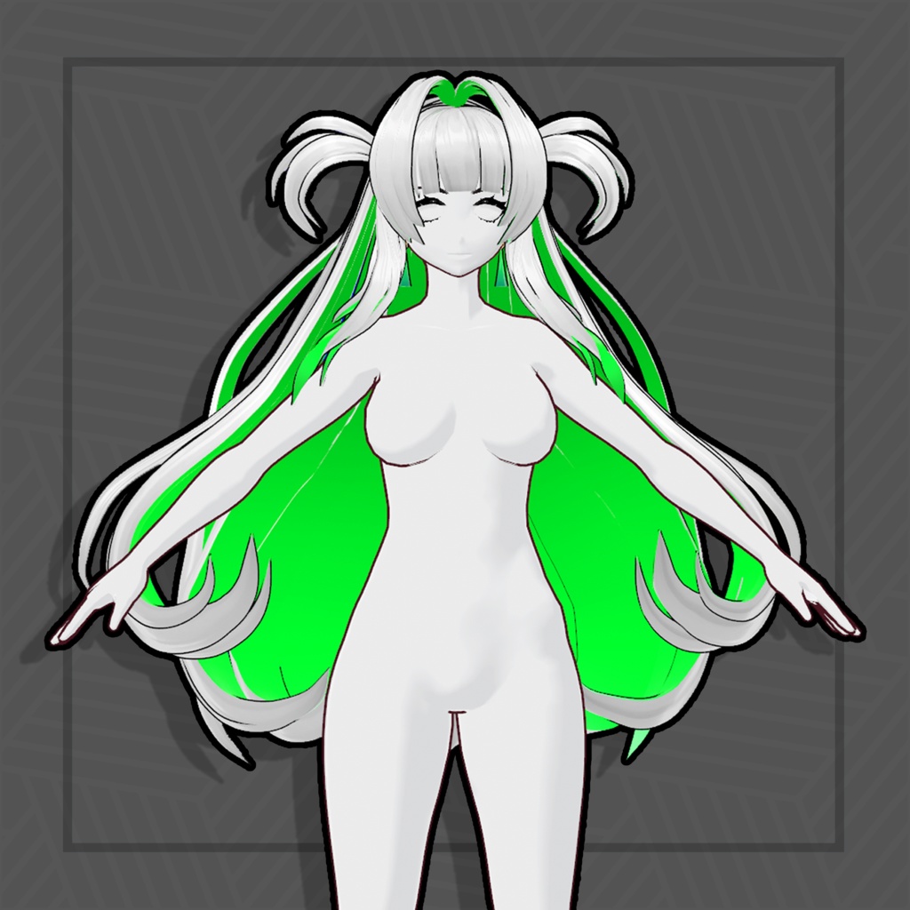 (Vroid) Female Long Hair Preset #9 (multiple colour) 【VRoid正式版】