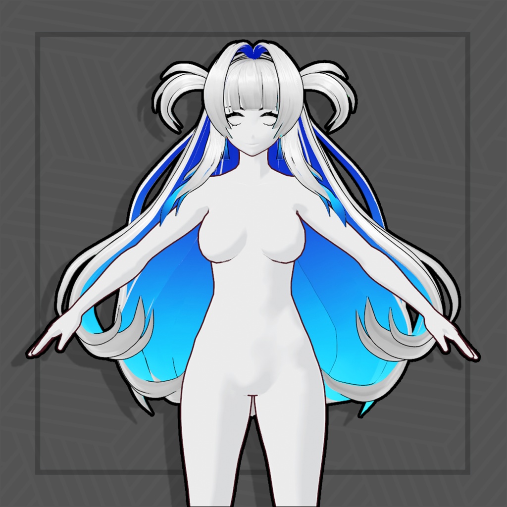 (Vroid) Female Long Hair Preset #9 (multiple colour) 【VRoid正式版】