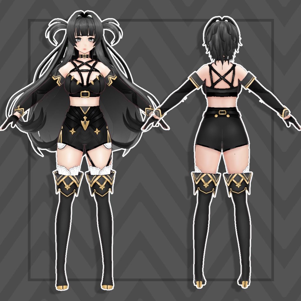 (Vroid) Elegant Fantasy Wear – VRoid Outfit (Multiple Colors)