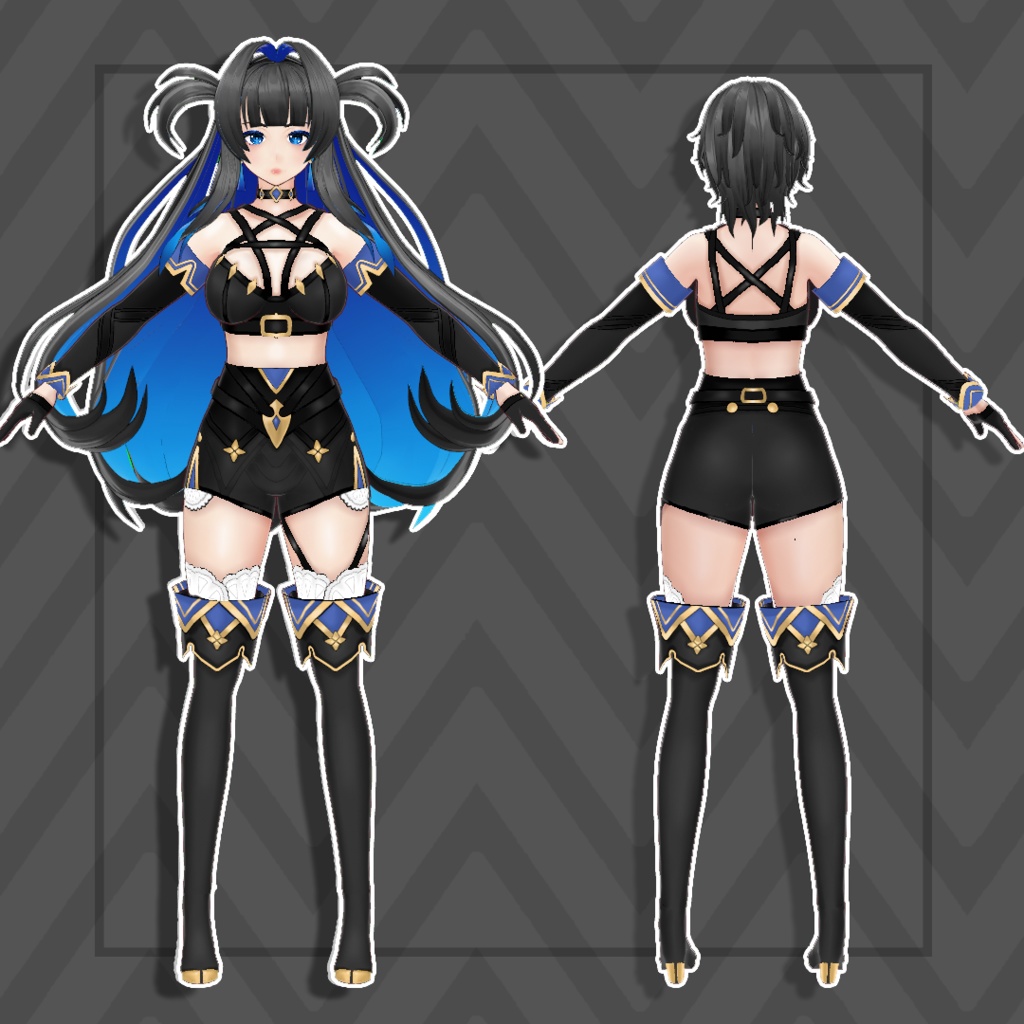 (Vroid) Elegant Fantasy Wear – VRoid Outfit (Multiple Colors)