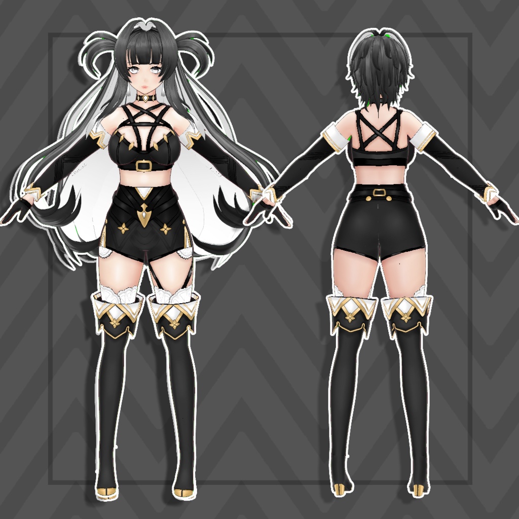 (Vroid) Elegant Fantasy Wear – VRoid Outfit (Multiple Colors)