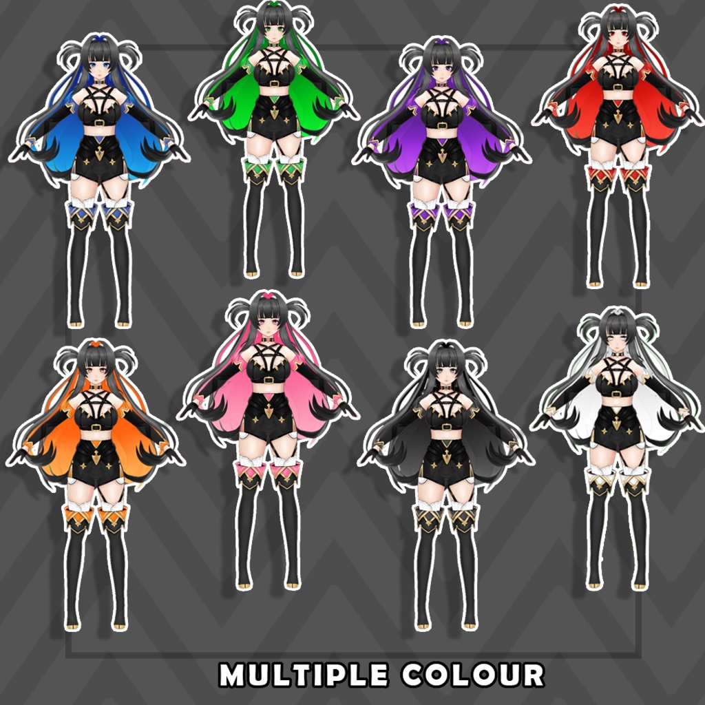(Vroid) Elegant Fantasy Wear – VRoid Outfit (Multiple Colors)