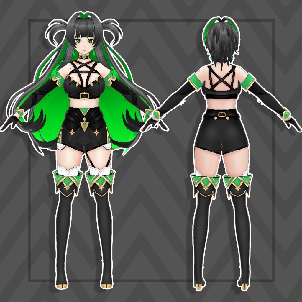 (Vroid) Elegant Fantasy Wear – VRoid Outfit (Multiple Colors)