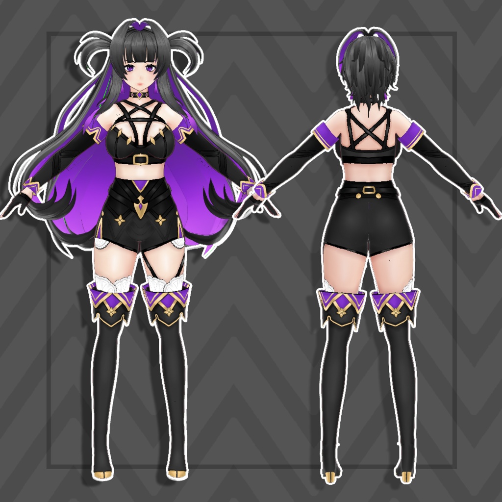 (Vroid) Elegant Fantasy Wear – VRoid Outfit (Multiple Colors)