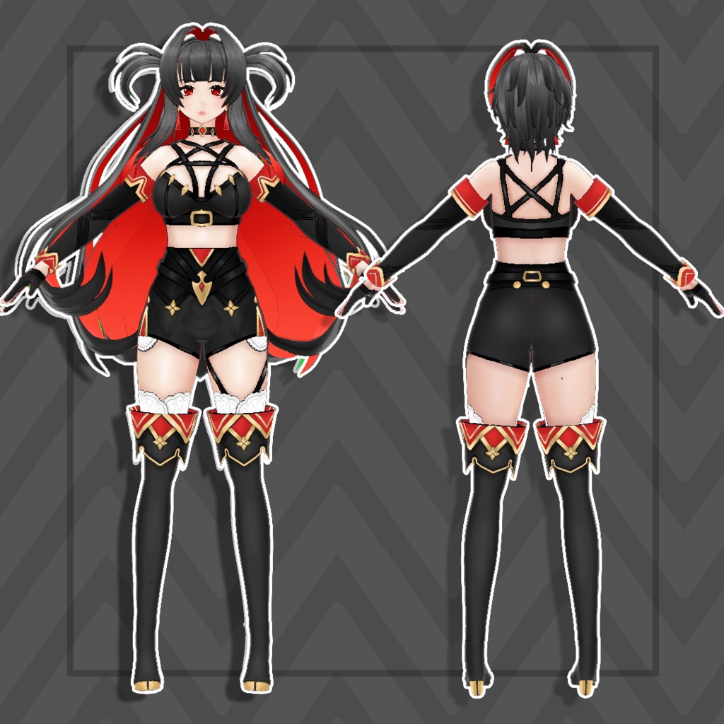 (Vroid) Elegant Fantasy Wear – VRoid Outfit (Multiple Colors)