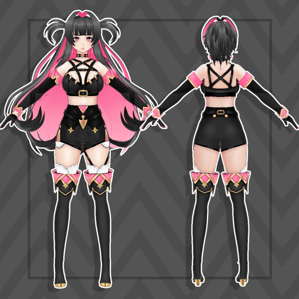 (Vroid) Elegant Fantasy Wear – VRoid Outfit (Multiple Colors)