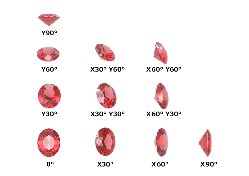 【95%OFF!!】ルビーの正面 0°~各90°の画像素材集【時短】