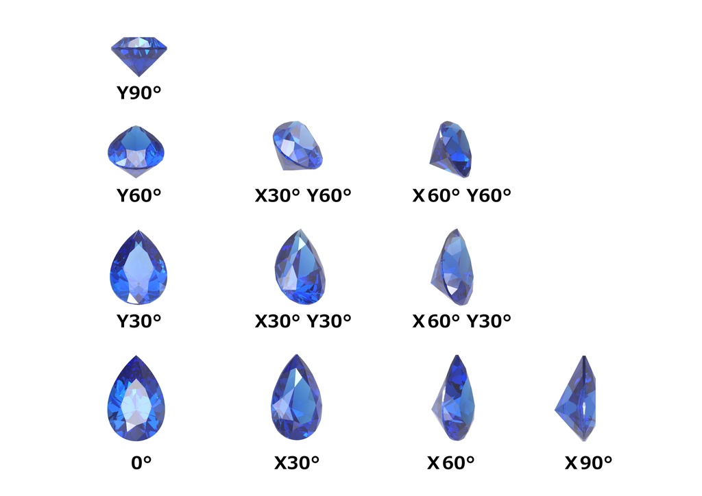 【95%OFF!!】ブルーサファイアの正面 0°~各90°の画像素材集【時短】