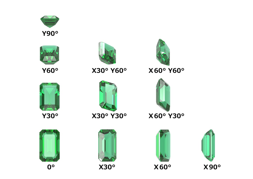 【95%OFF!!】エメラルドの正面 0°~各90°の画像素材集【時短】