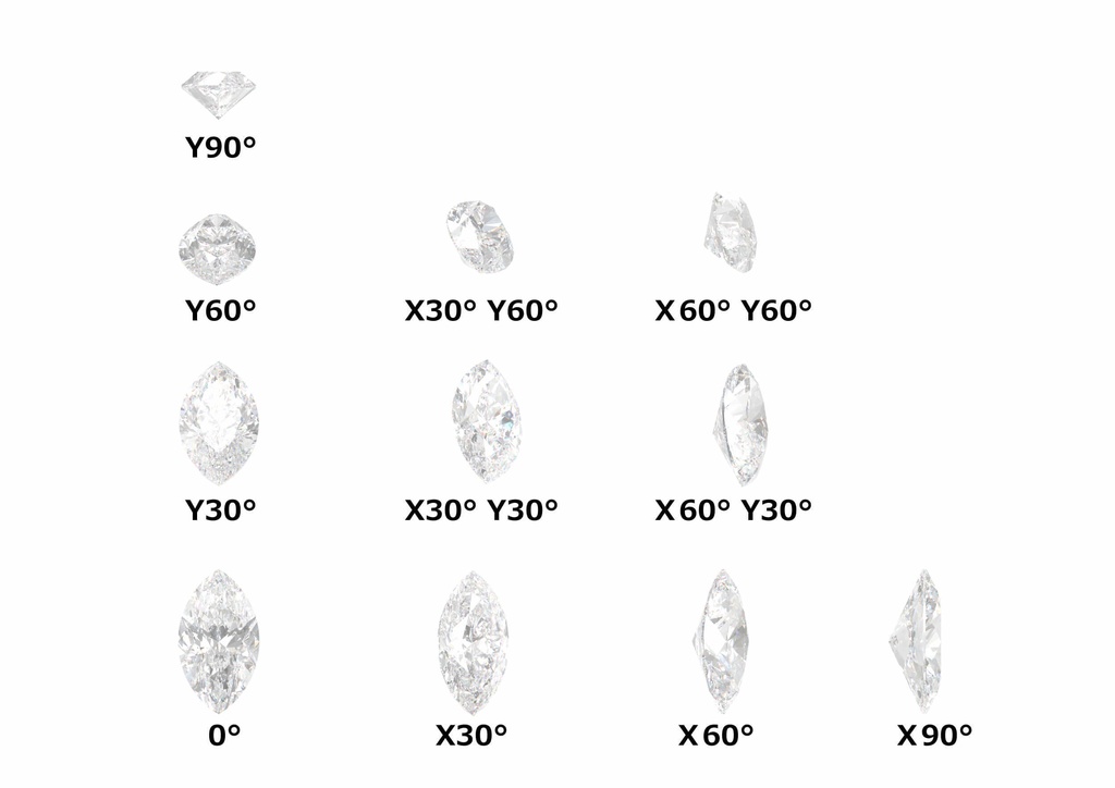 【95%OFF!!】ダイヤとルベライトの正面 0°~各90°の画像素材集【時短】