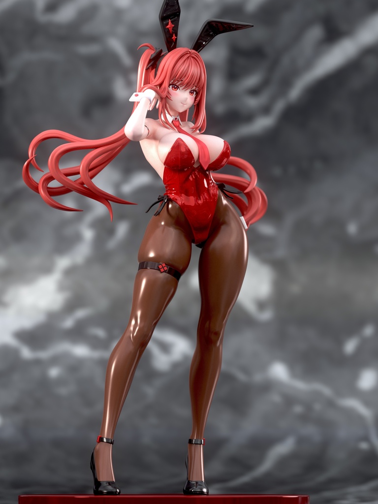 残り一体『勝利の女神:NIKKE』ラピ レッドフード バニーガールver.(ツインテール) ガレージキット フィギュア
