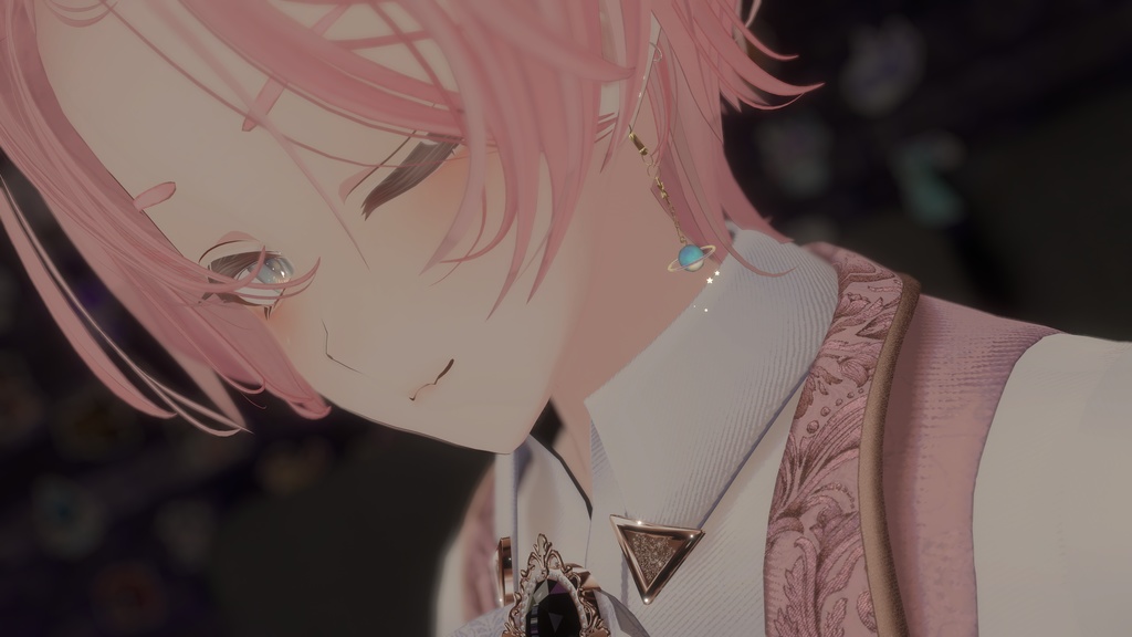 土星ピアス【パーティクル付】