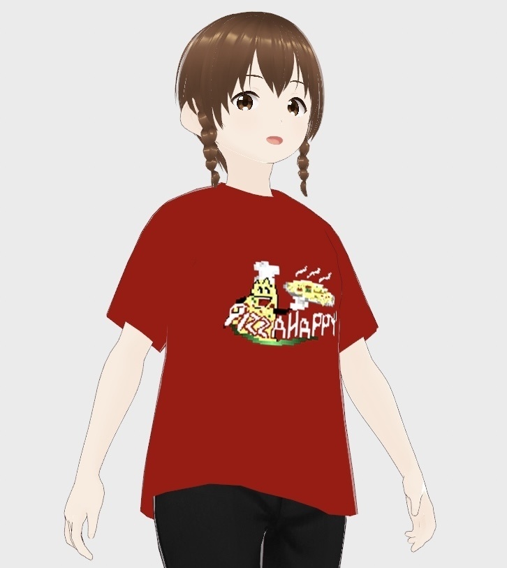 【VRoid】ピザハッピーTシャツ