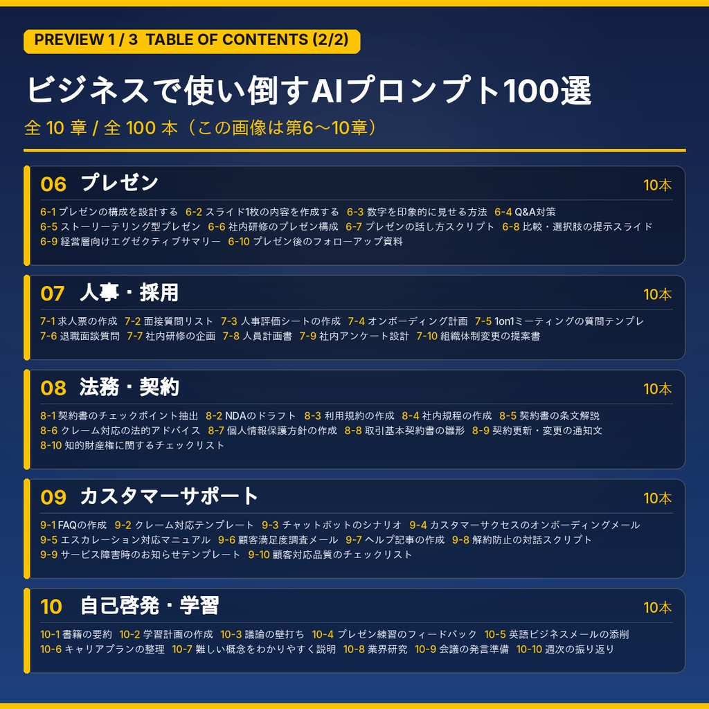 ビジネスで使い倒すAIプロンプト100選