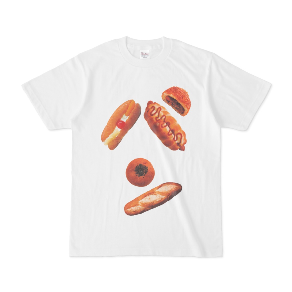パンのパン文字Tシャツ ホワイト
