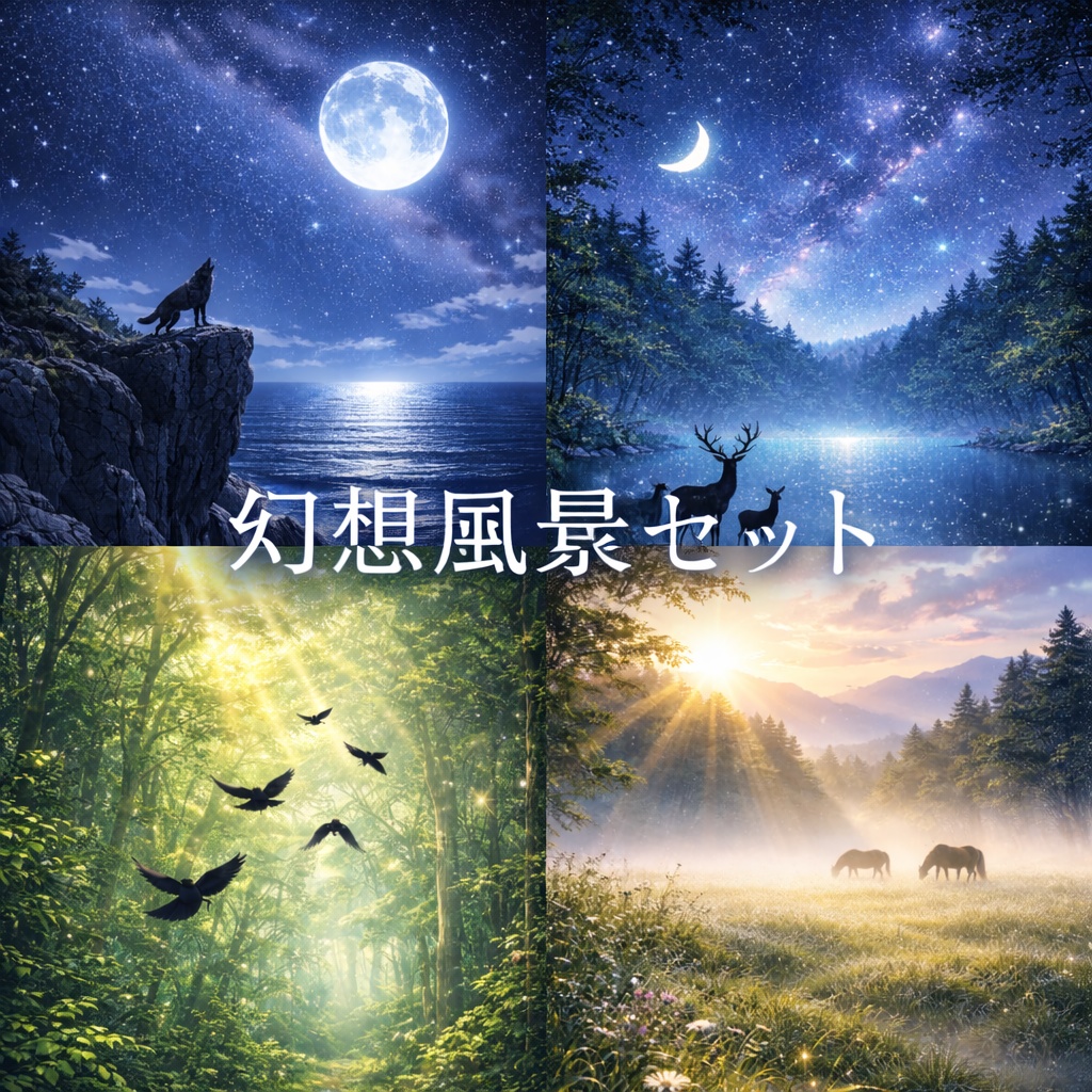 幻想風景｜癒しのスマホ壁紙4枚セット