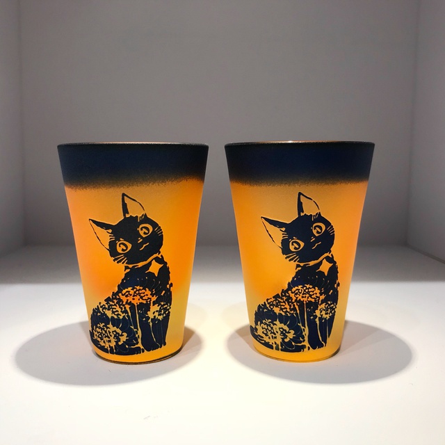 【コラボ作品第一弾】彼岸花と雪/ショットグラス