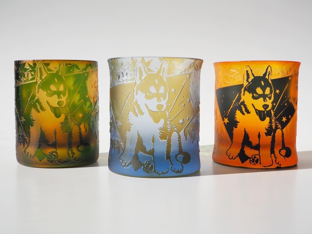 星纏いハスキー紅葉ver. グラス