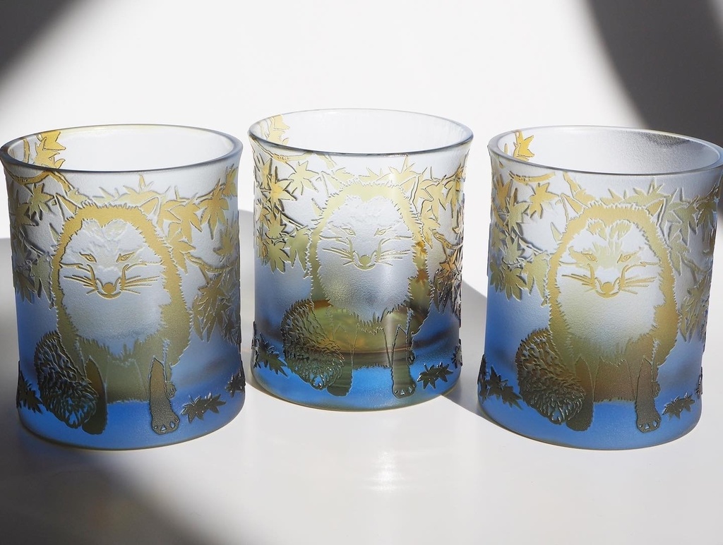 もふもふ狐グラス　黄金凪色