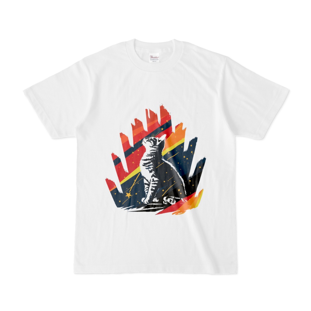 星纏い猫 白Tシャツ