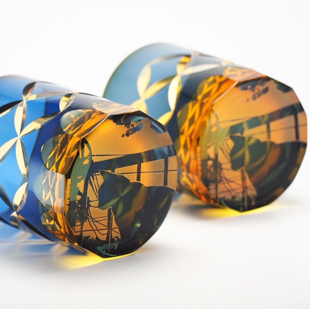 《TV番組紹介》夕焼け猫+七宝紋/切子《人気No.1》納期30日