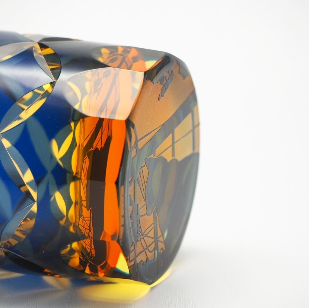 《TV番組紹介》夕焼け猫+七宝紋/切子《人気No.1》納期30日