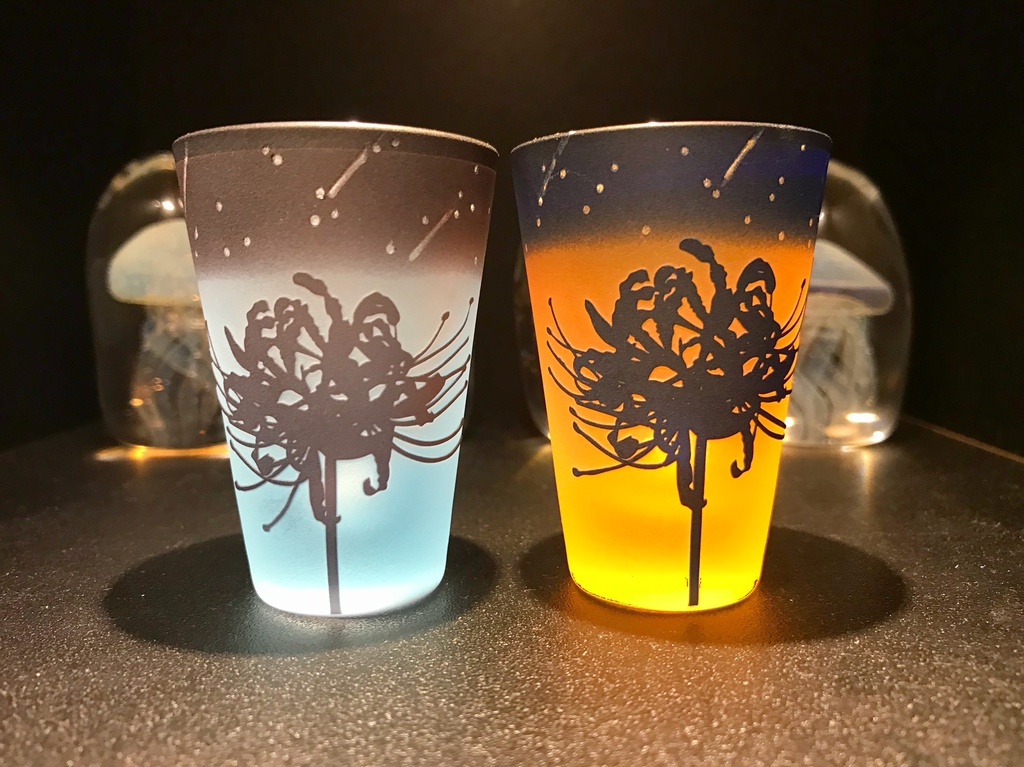 【夏季限定1600円お買い得】夕闇&夜明けの星降る彼岸花/ショットグラス