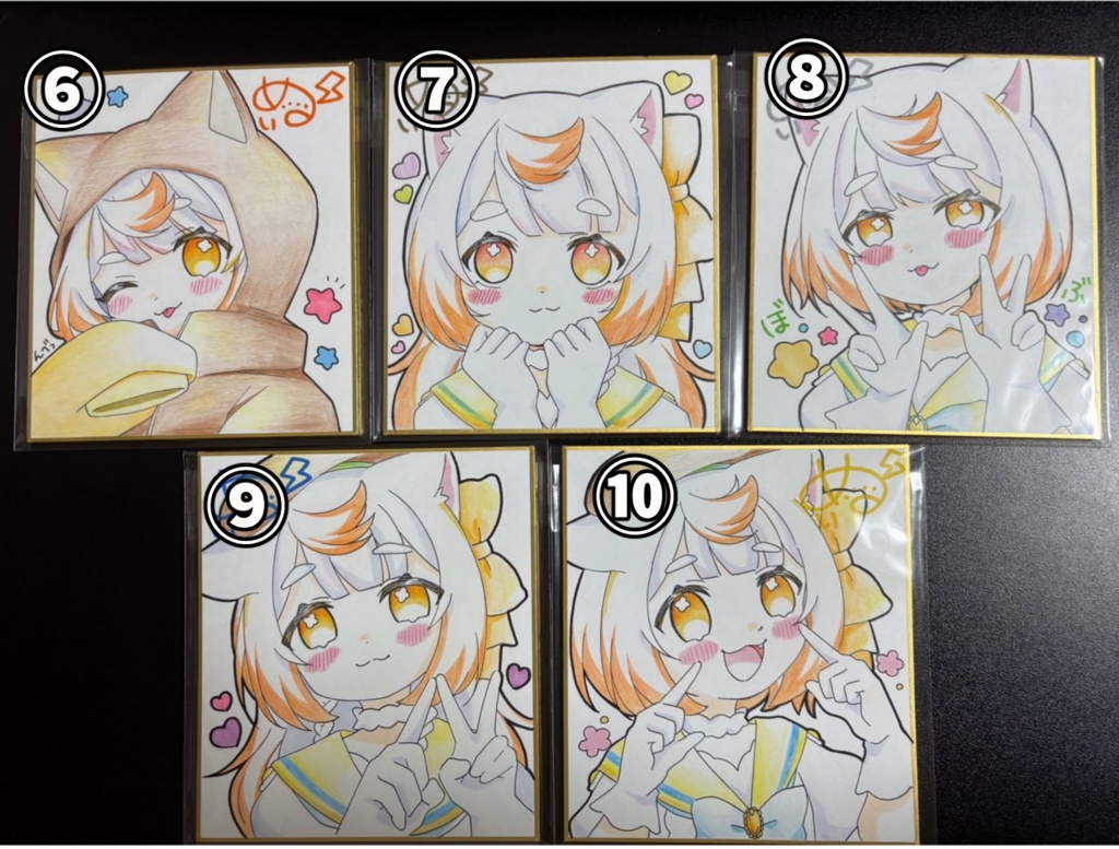 描き下ろし直筆イラスト色紙