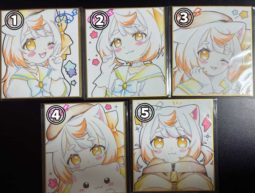 描き下ろし直筆イラスト色紙