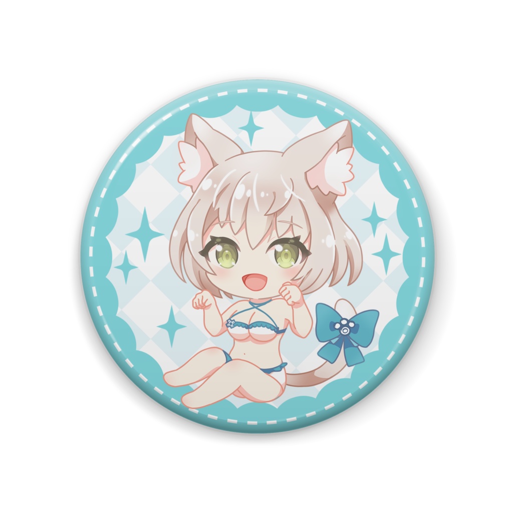 ◆缶バッチ（GuildCQ 伊冬ユナ 夏休みSDイラスト ）◆