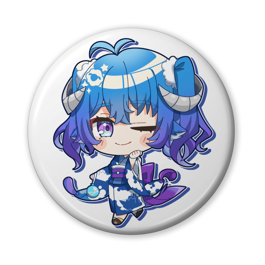 ◆缶バッジ（GuildCQ　薬袋アルマ　浴衣Ver　その１）◆