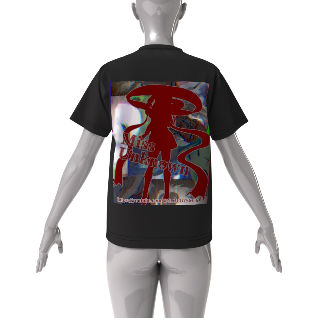 『何か』さん Miss Unknown ビッグシルエットシルエットTシャツ