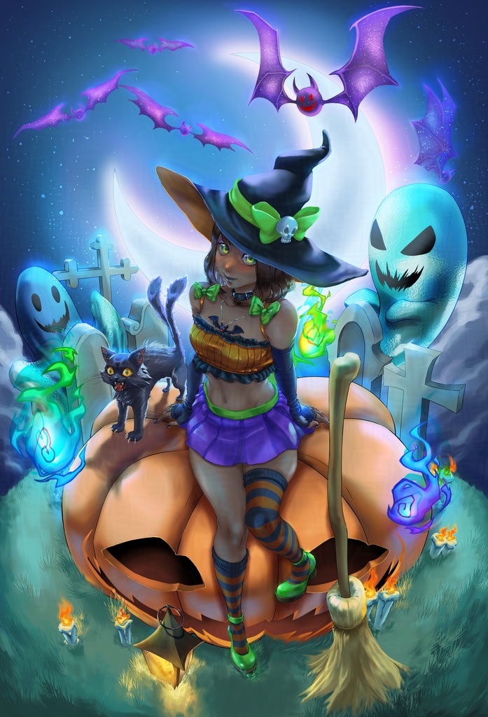 「MAKURONI」Cute Witch at night