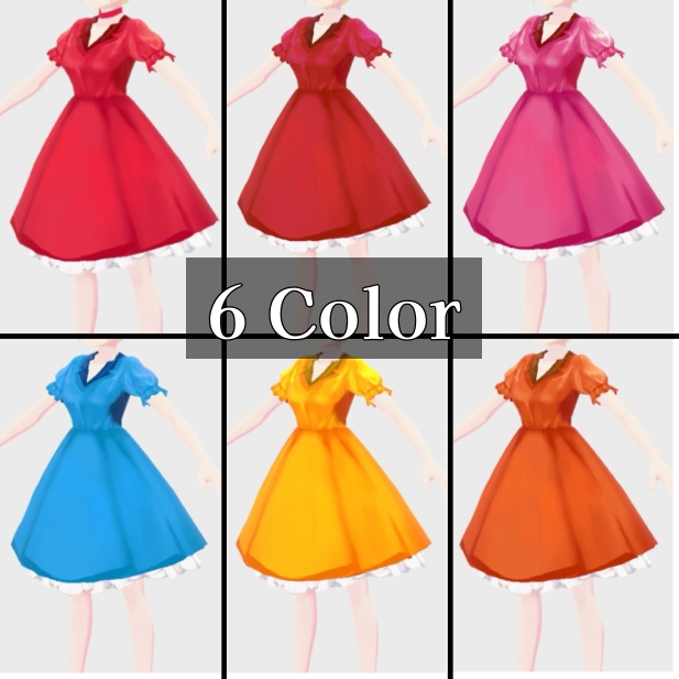 レトロなワンピース(6color)