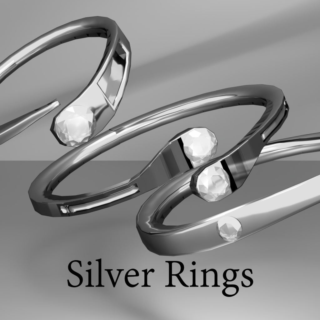【VRChat向け】Silver Ring　3type