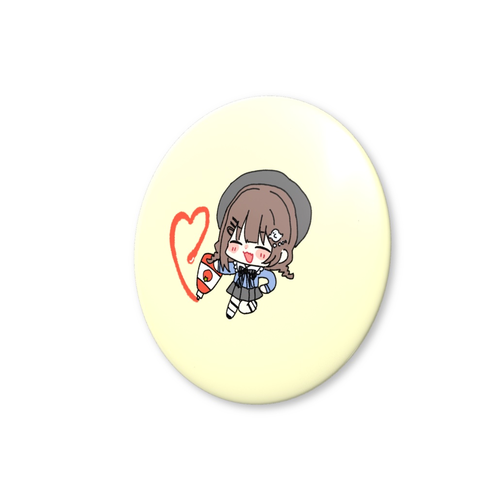 ゆるゆる画伯缶バッチ 〜ケチャップ〜