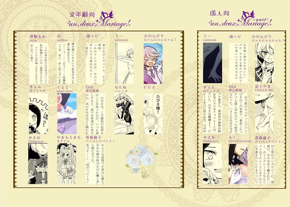Un Deux Mariage あんひび結婚アンソロジー バァコォドバトラァ Booth