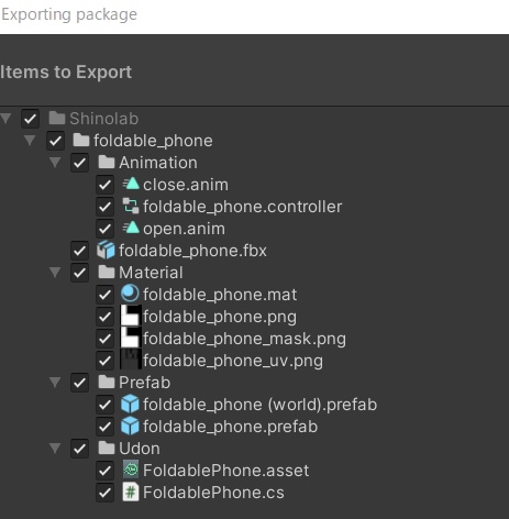 折りたたみスマホ (fbx, unitypackage)
