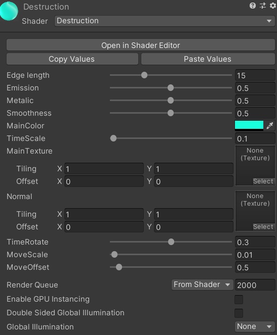 Destruction shader