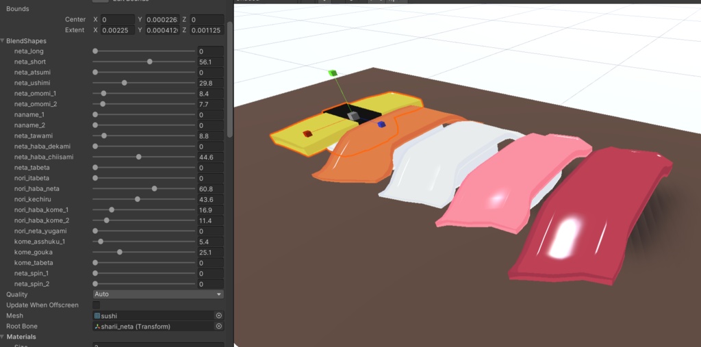 ゲーミング寿司シェーダー付き、寿司 (fbx, unitypackage)