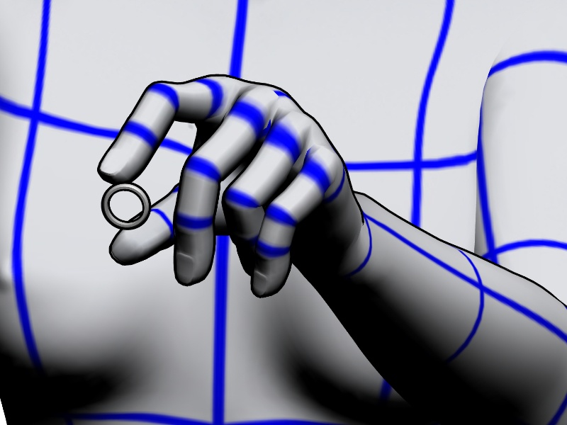 【3Dモデルデータ】リング1 : ケース付きペアリング(甲丸)【3D model, wedding ring and jewelry case】