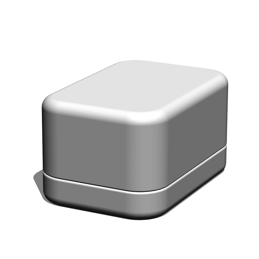 【3Dモデルデータ】リング1 : ケース付きペアリング(甲丸)【3D model, wedding ring and jewelry case】