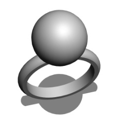 【3Dモデルデータ】真珠の指輪(お試し・無料）【3D Model free】