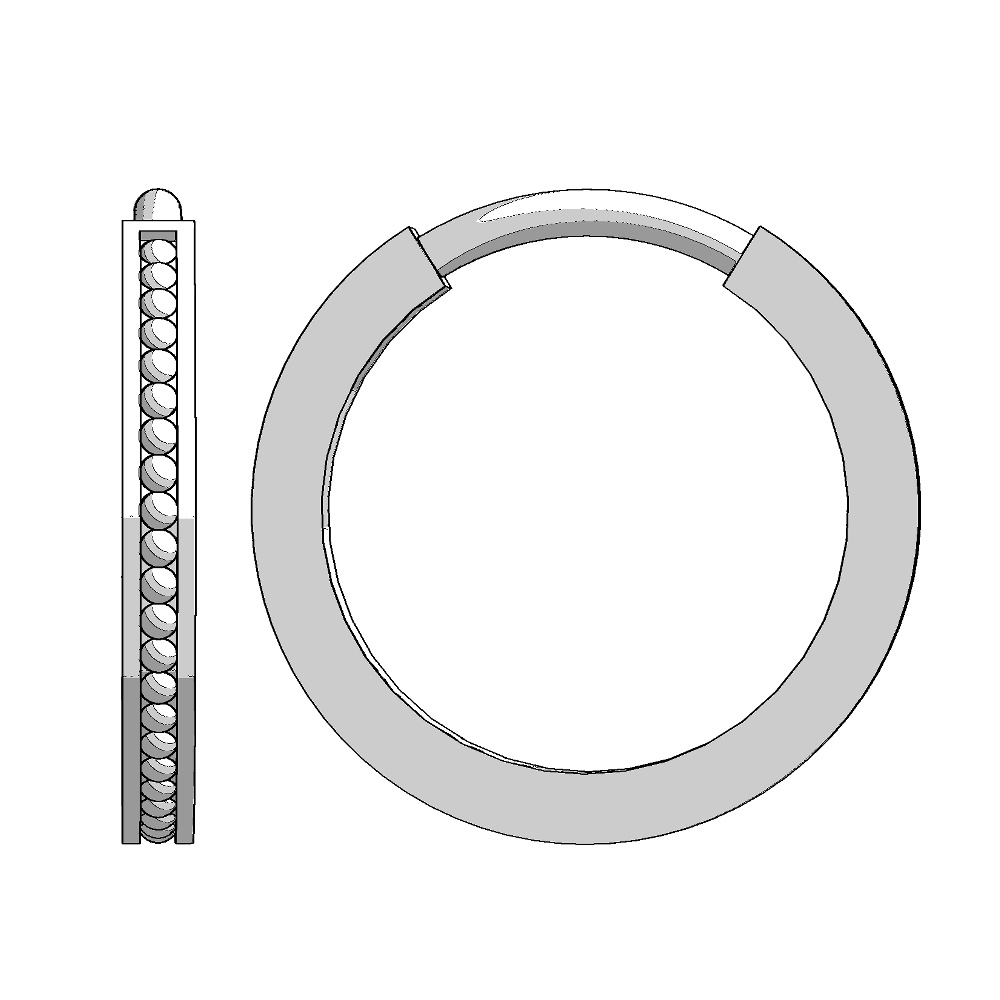 【3Dモデルデータ】ミル打ちリングとミル打ちのピアス【3DModel milgrainRing and pierced earrings】