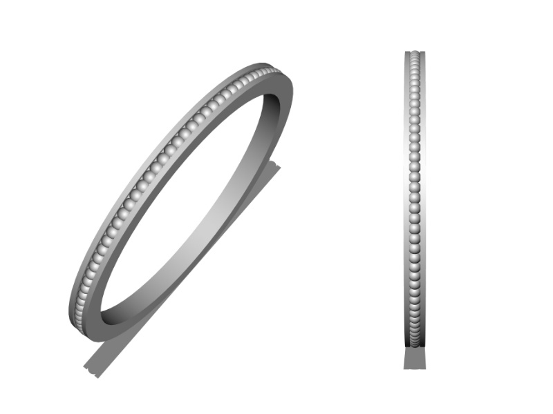 【3Dモデルデータ】ミル打ちリングとミル打ちのピアス【3DModel milgrainRing and pierced earrings】