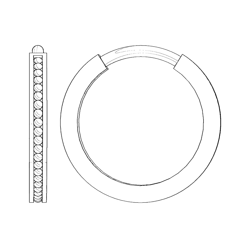 【3Dモデルデータ】ミル打ちリングとミル打ちのピアス【3DModel milgrainRing and pierced earrings】