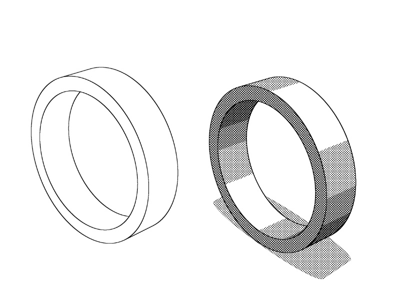 【3Dモデルデータ】ケース付きペアリング(平打ち・プリンセスカット)【3D model, wedding ring and jewelry case】