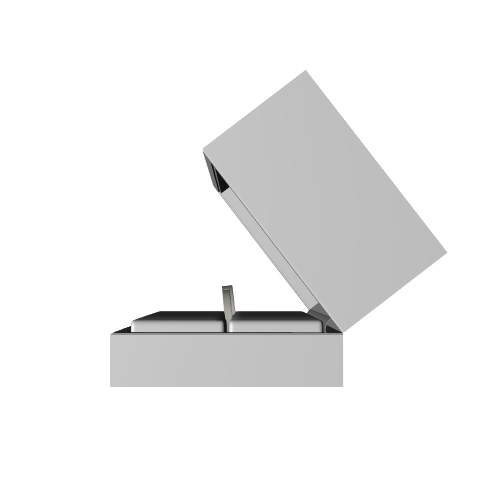 【3Dモデルデータ】ケース付きペアリング(平打ち・プリンセスカット)【3D model, wedding ring and jewelry case】