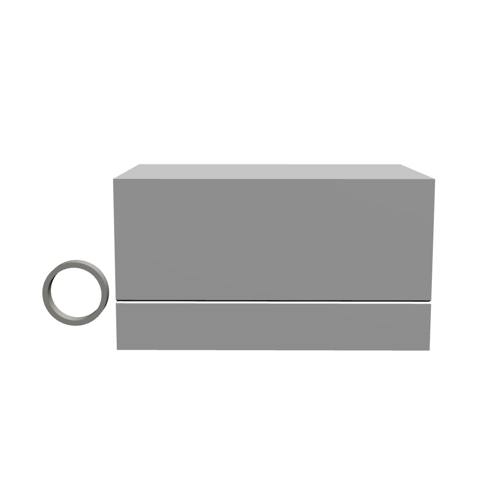 【3Dモデルデータ】ケース付きペアリング(平打ち・プリンセスカット)【3D model, wedding ring and jewelry case】