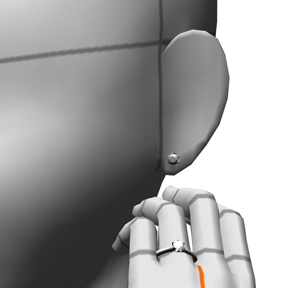 【3Dモデルデータ】石付きピアス【3D model・ Earrings with stones】